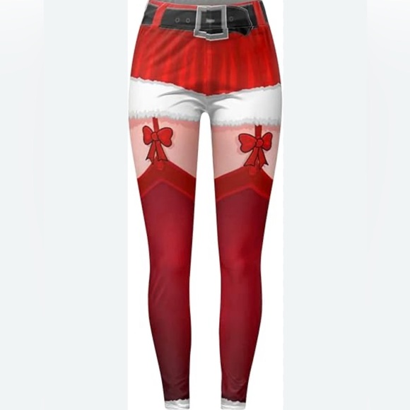 Women's Santa Claus Ugly Christmas Xmas Leggings Funny Costume Tights| Holiday - Picture 2 of 7